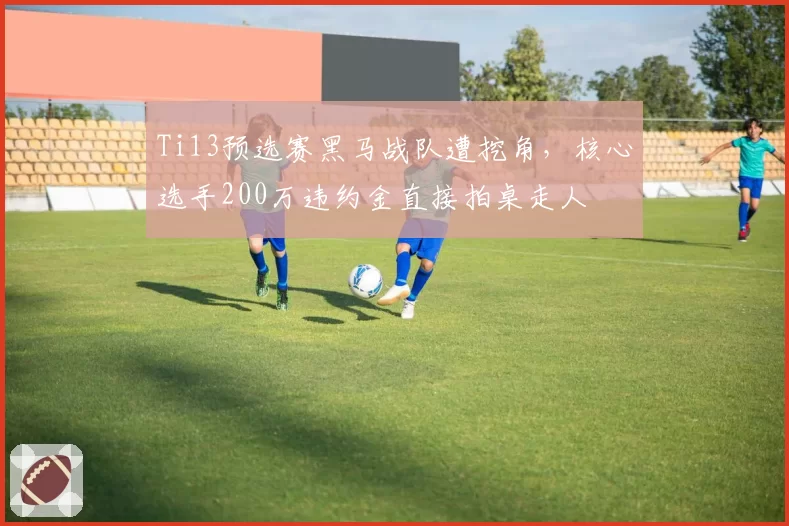Ti13预选赛黑马战队遭挖角,核心选手200万违约金直接拍桌走人